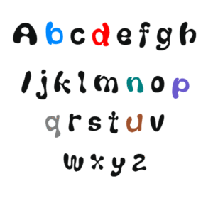 Dyslexia Bubble Color Coded Font
