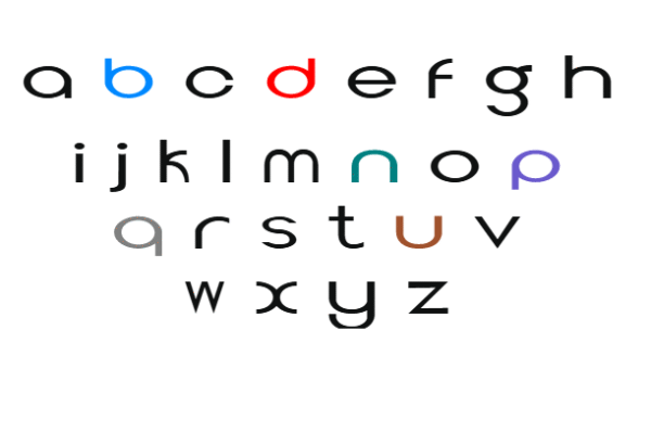 Dyslexia Topt Color Coded Font Image Colored Sample for Reading